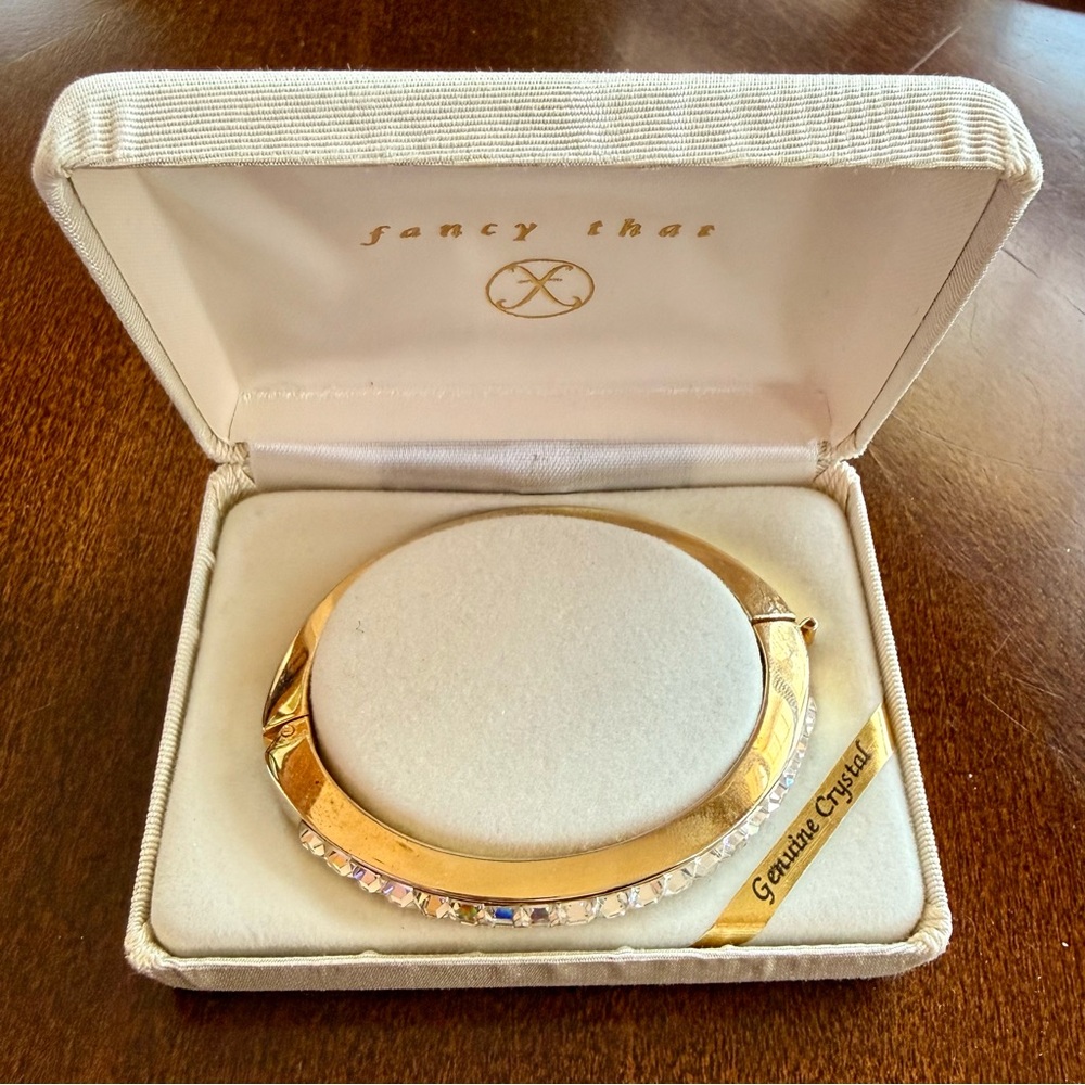 Crystal Gold Bangle Bracelet